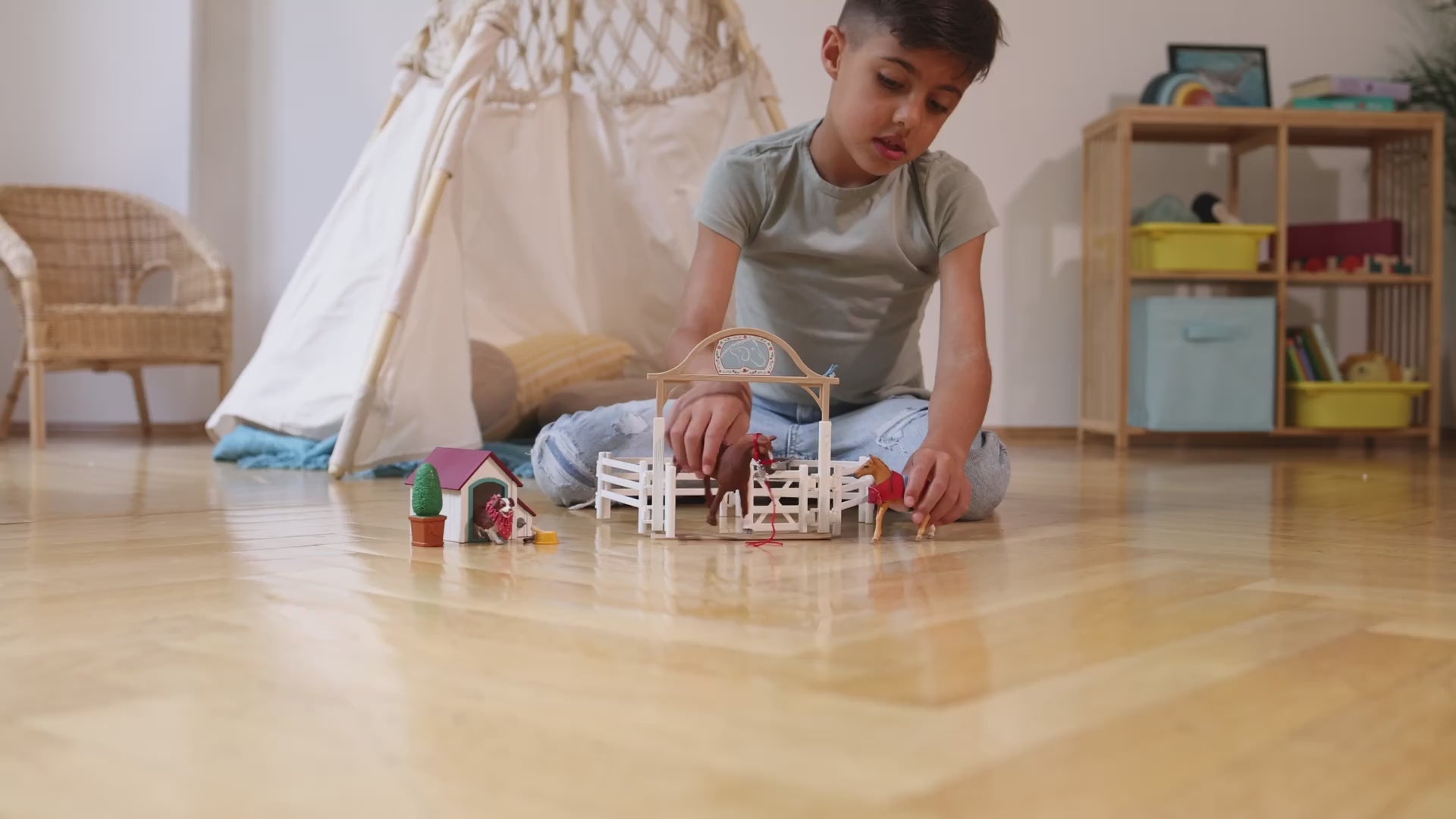 HORSE CLUB Hannah's guest horses with Ruby the dog 42458 HORSE