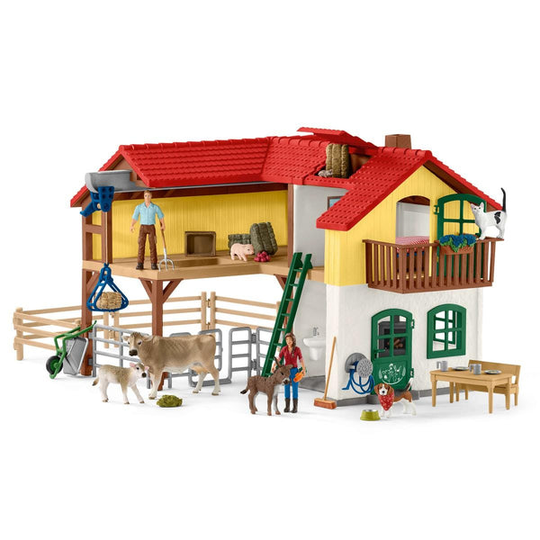 schleich Farm World 42407 97ピース Schleich 42407 Farm World - Farm with Stable and Animals, 97 Piece