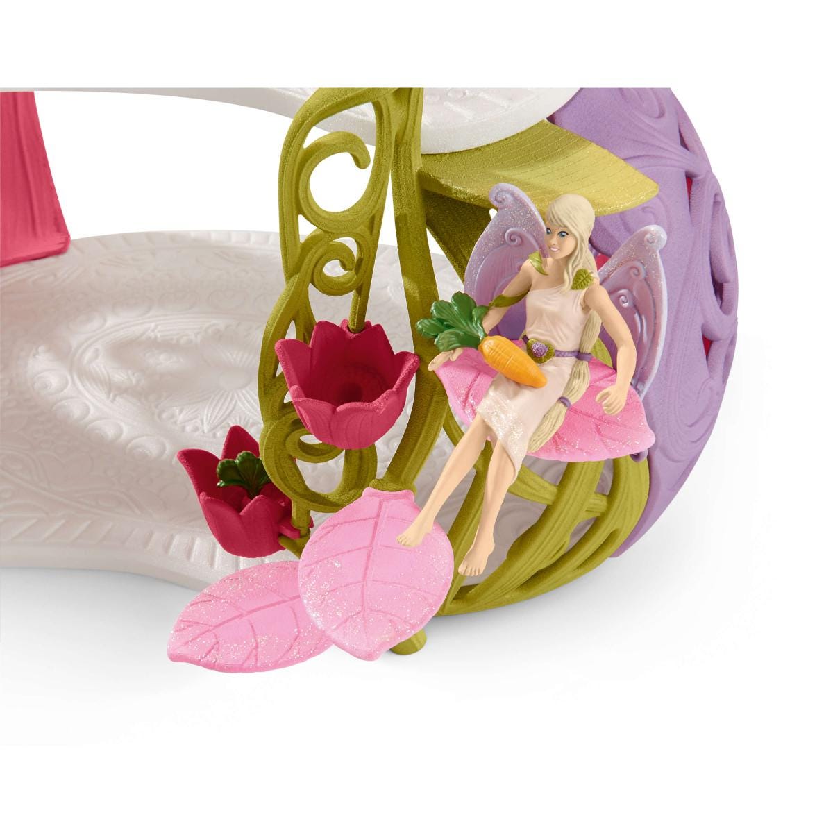 Glittering flower house with unicorns, lake and stable 42445