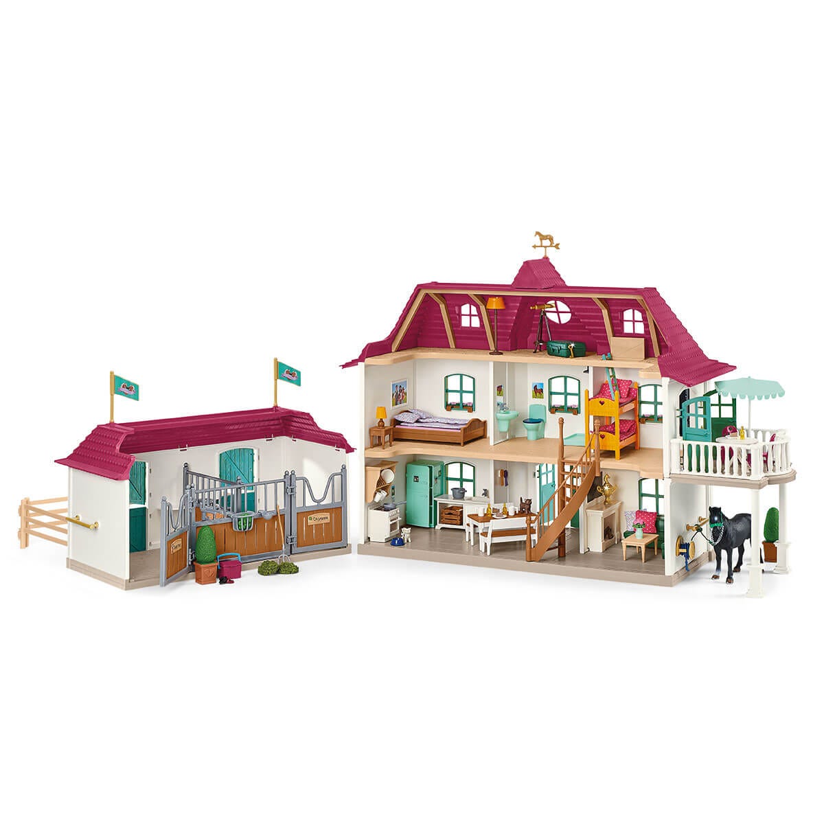 Schleich Horse Club Lakeside Country deals House Dollhouse and Stable Horse