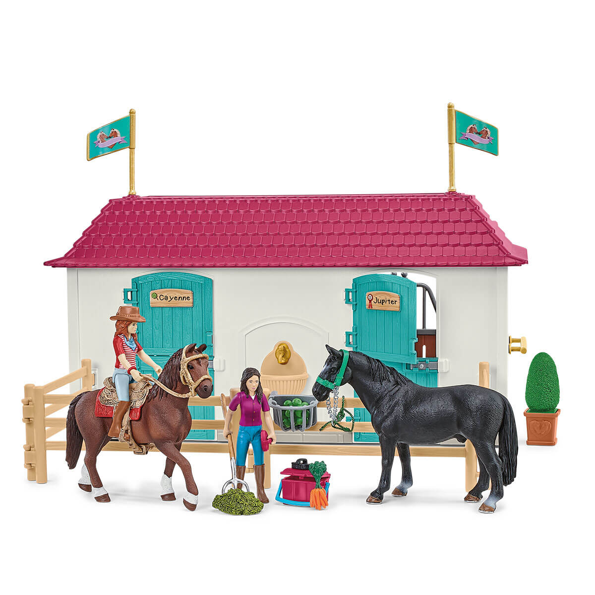 Large horse stable with hot sale house and stable schleich