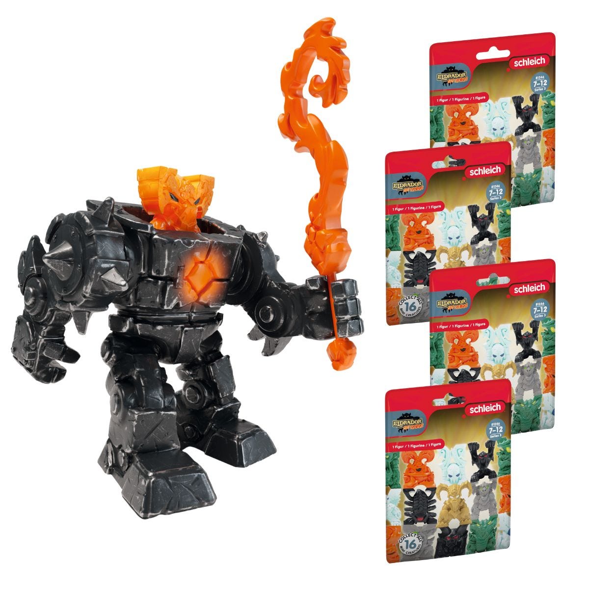 Shadow Lava Robot + 4 Mini Creature Blind Bags